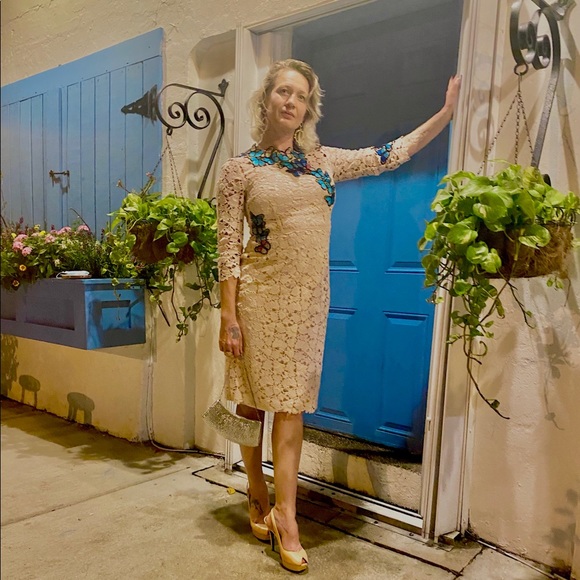 Escada couture lace cocktail dress size 36 - Picture 5 of 15